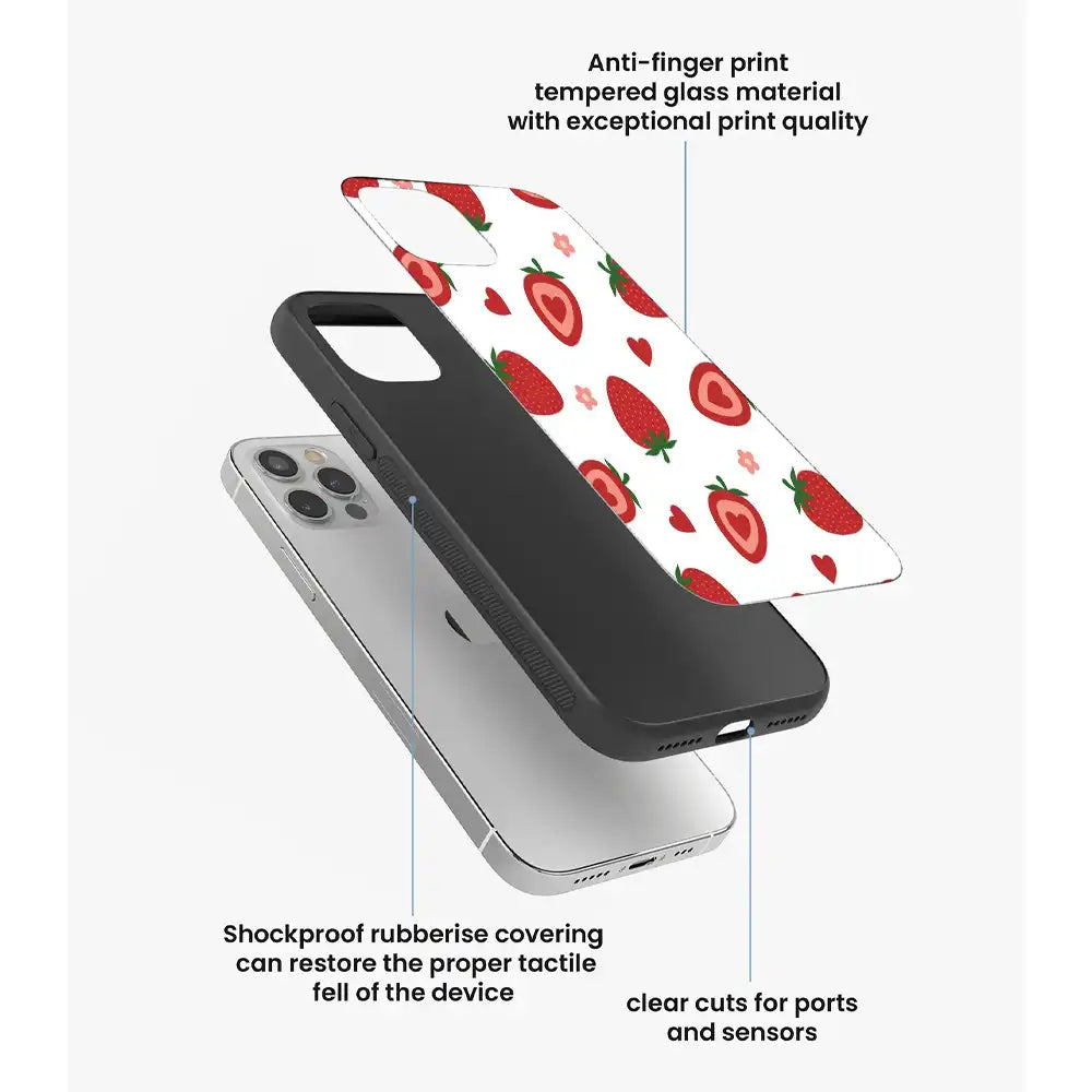 Strawberry - Glass Case For Apple iPhone Infographic