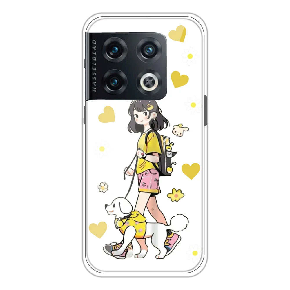 Yellow Girl - Clear Printed Silicone Case For OnePlus 10 Pro