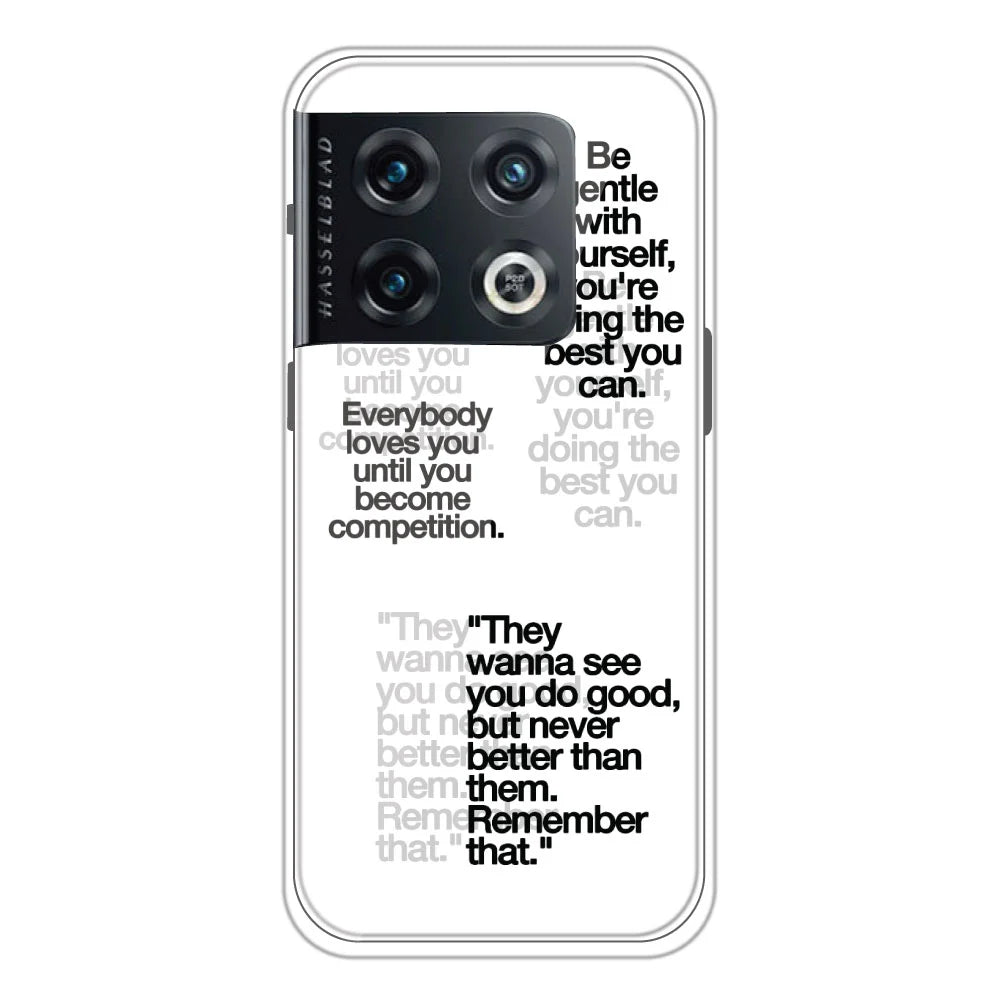 Motivational Quotes - Clear Printed Silicone Case For OnePlus 10 Pro