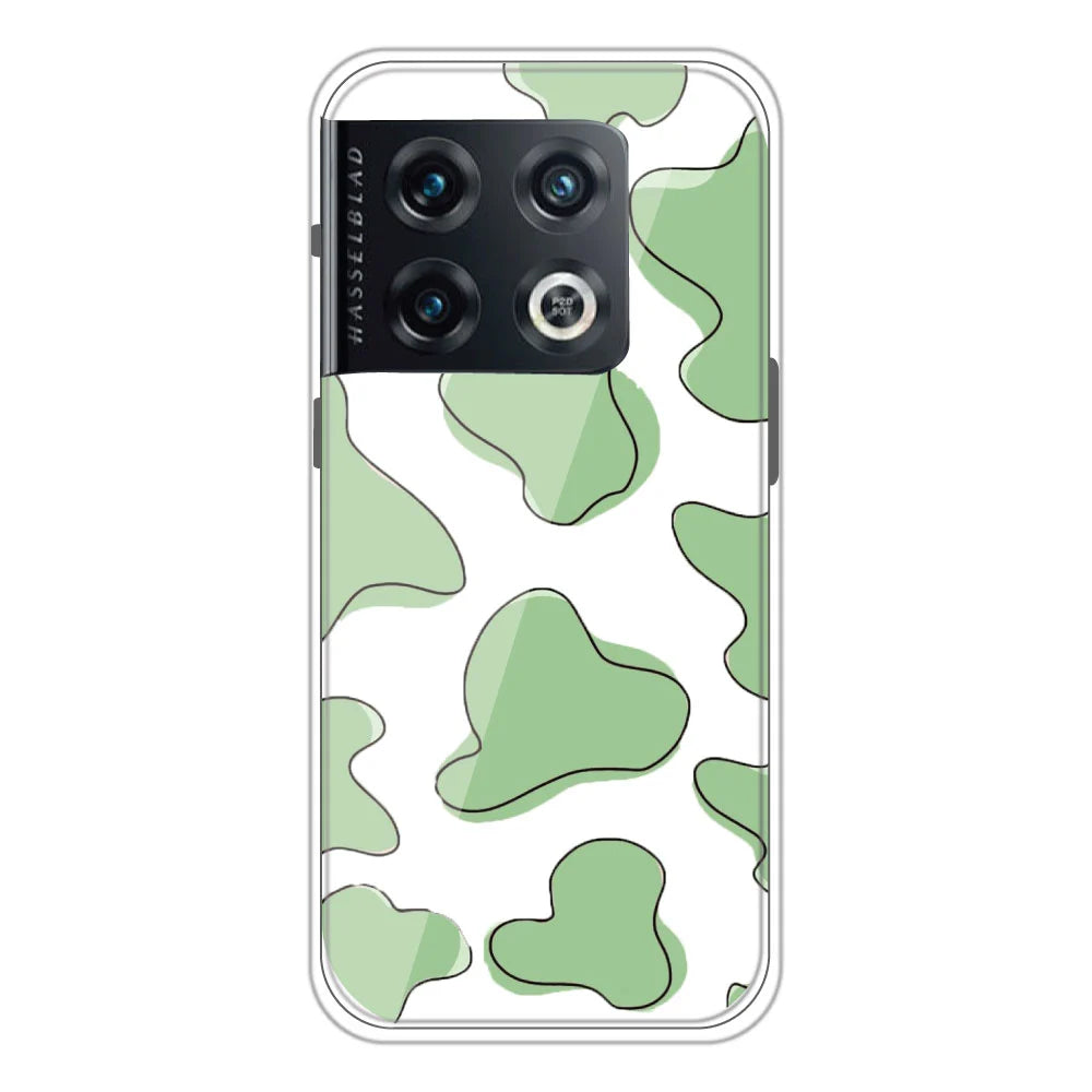 Green Patch - Clear Printed Silicone Case For OnePlus 10 Pro