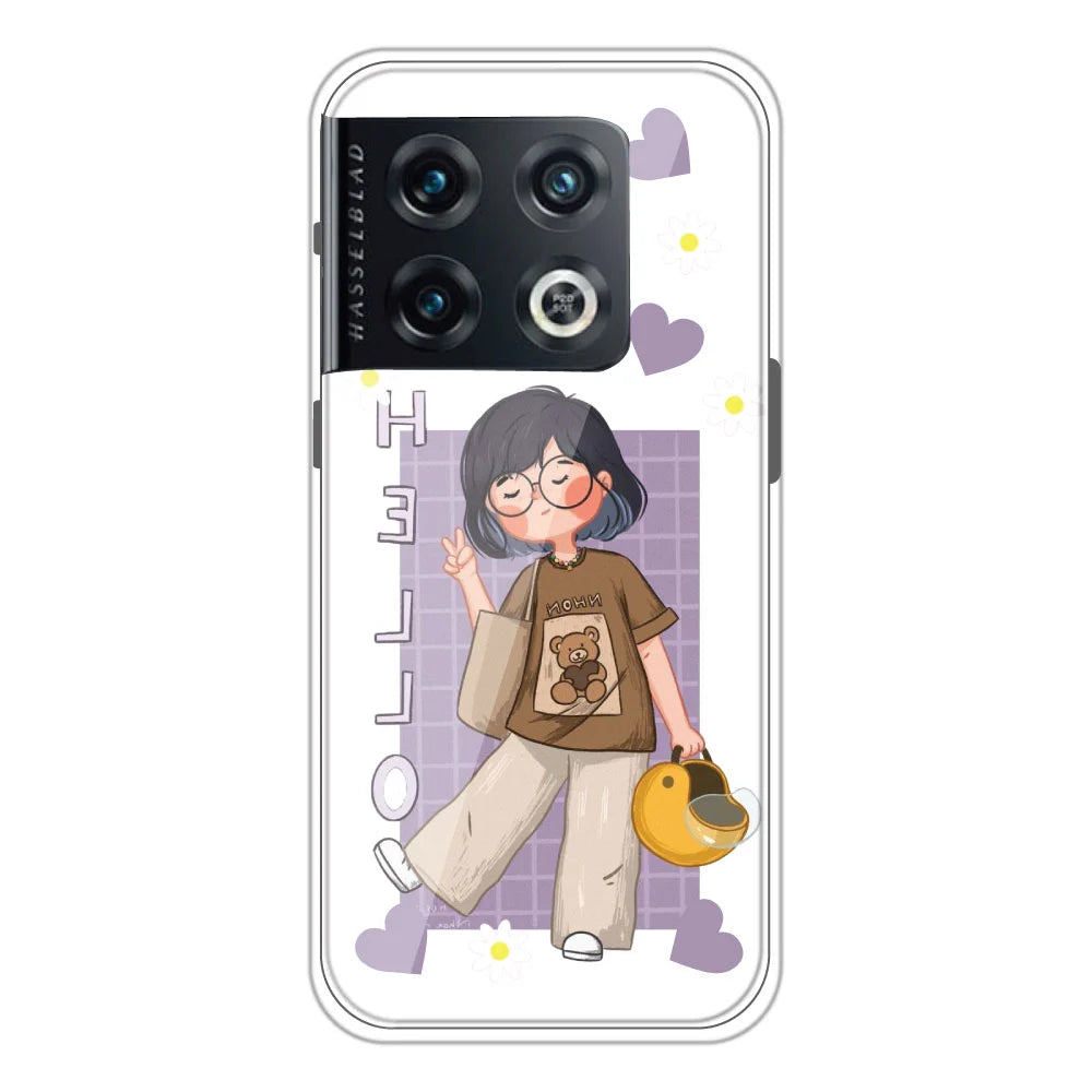 Hello - Clear Printed Silicone Case For OnePlus 10 Pro
