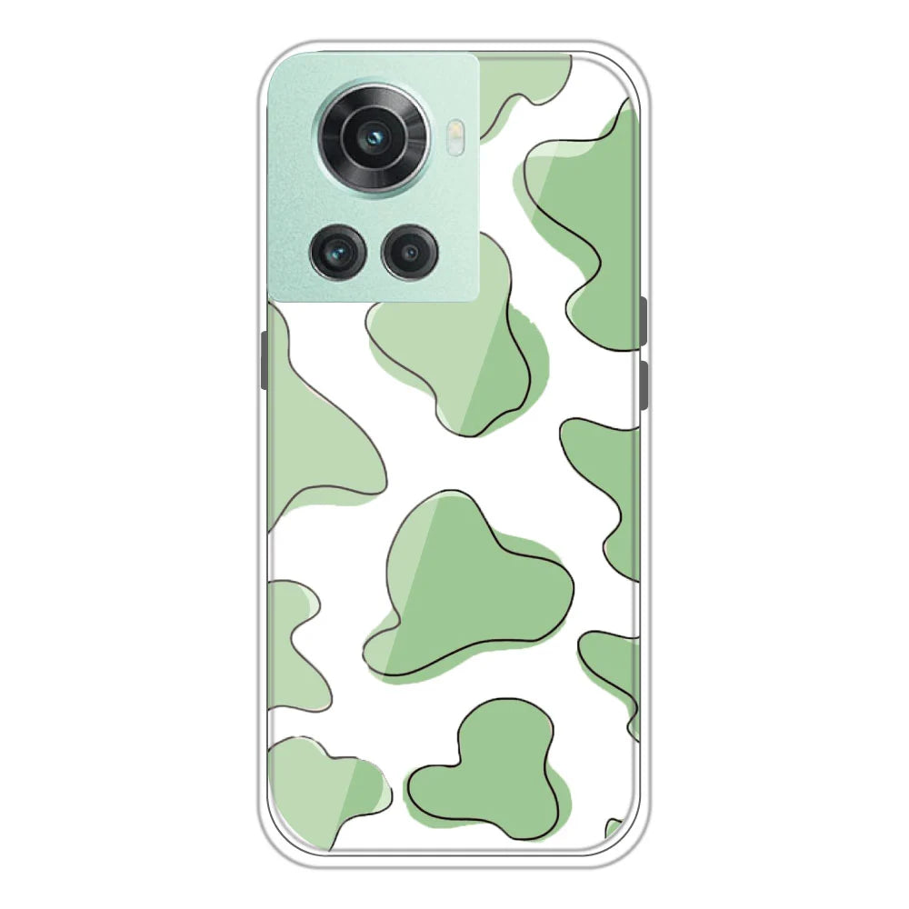 Green Patch - Clear Printed Silicone Case For OnePlus 10R