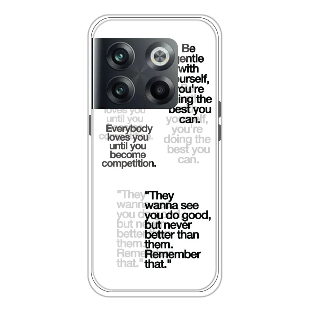 Motivational Quotes - Clear Printed Silicone Case For OnePlus 10T