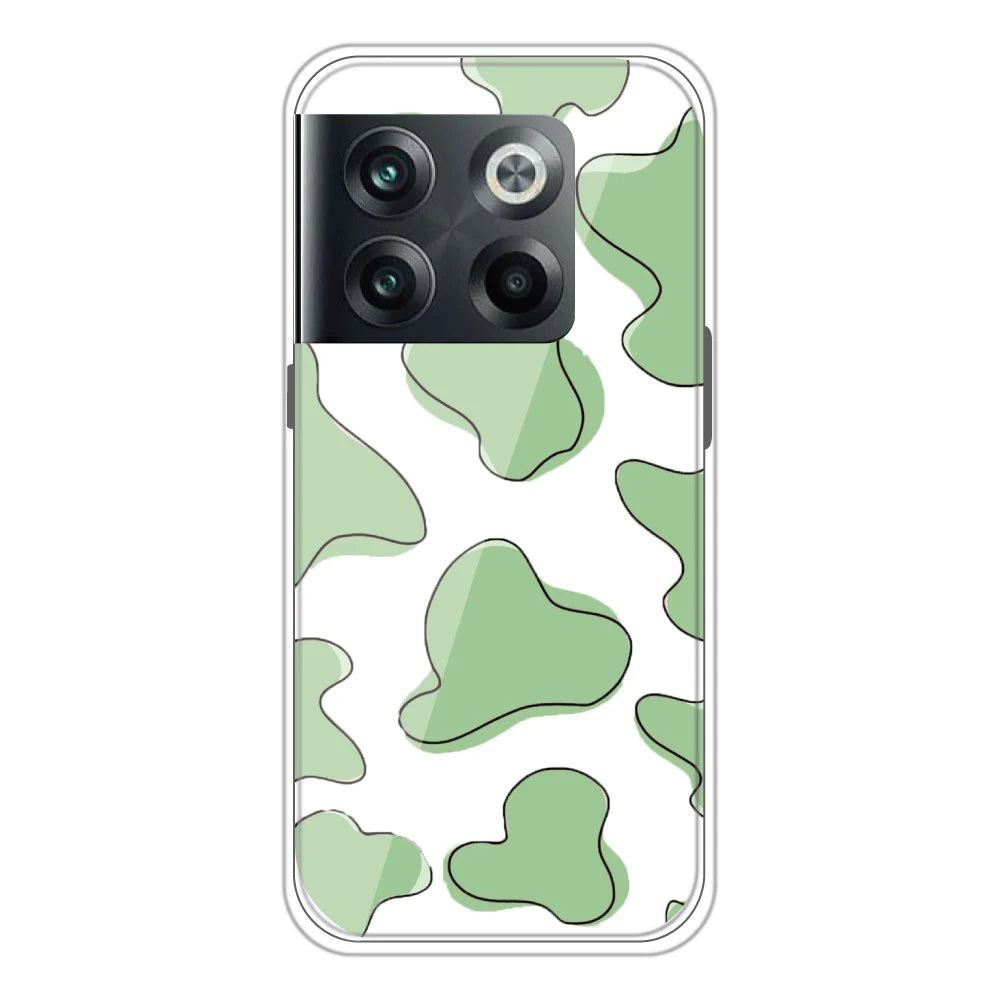 Green Patch - Clear Printed Silicone Case For OnePlus 10T