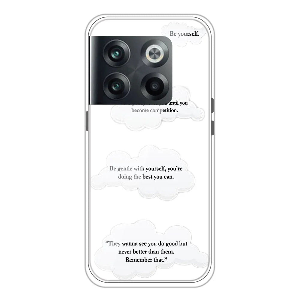 Clouds Quotes - Clear Printed Silicone Case For OnePlus 10T
