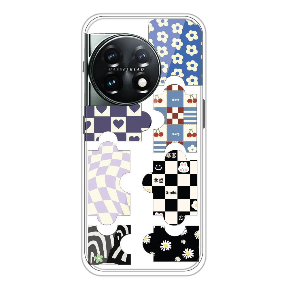 Puzzles - Clear Printed Silicone Case For OnePlus 11