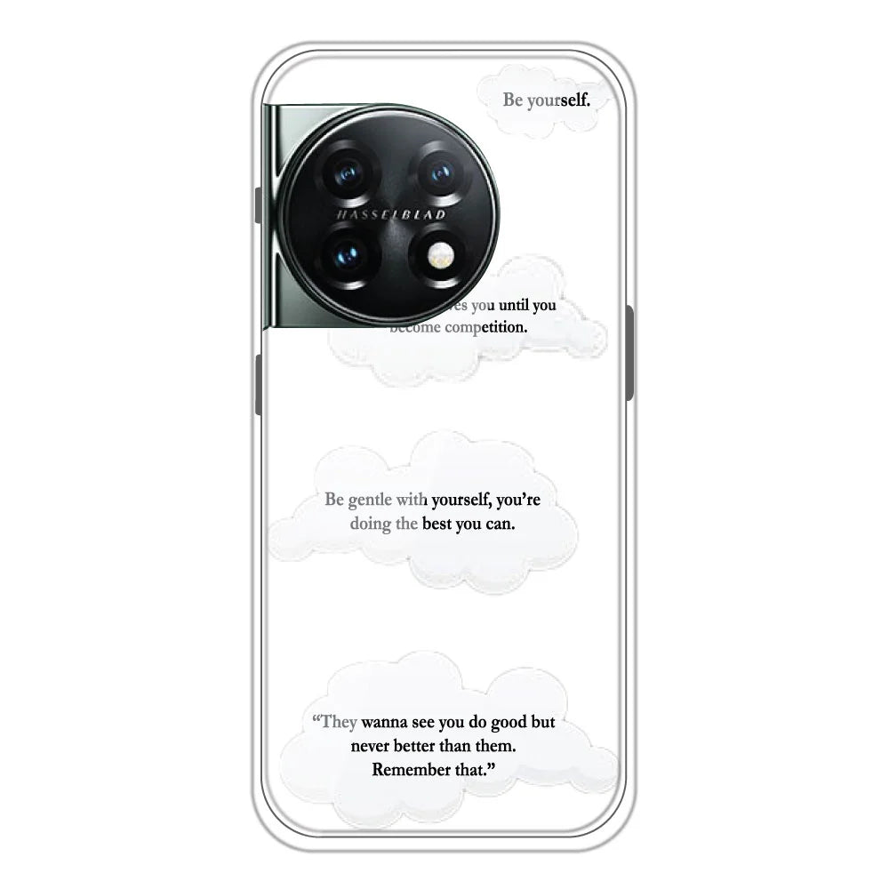 Clouds Quotes - Clear Printed Silicone Case For OnePlus 11