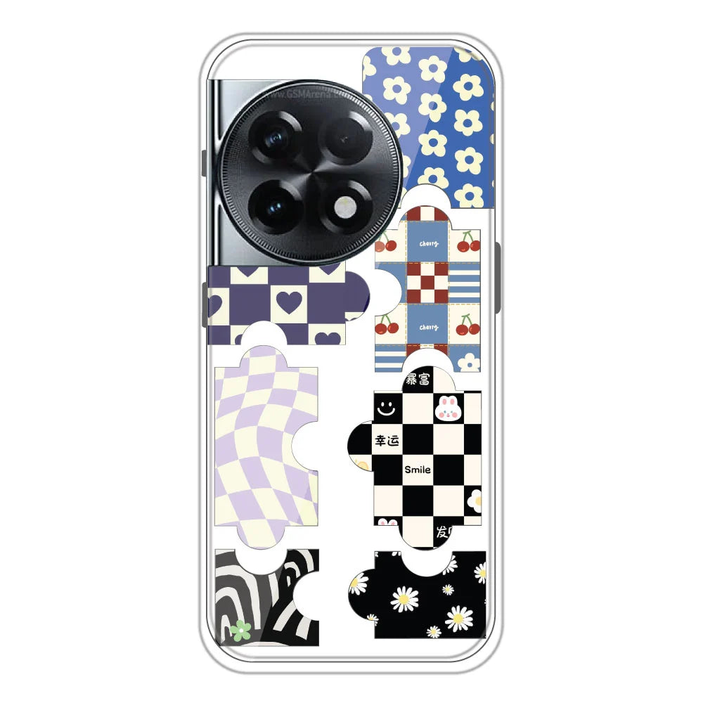 Puzzles - Clear Printed Silicone Case For OnePlus 11R