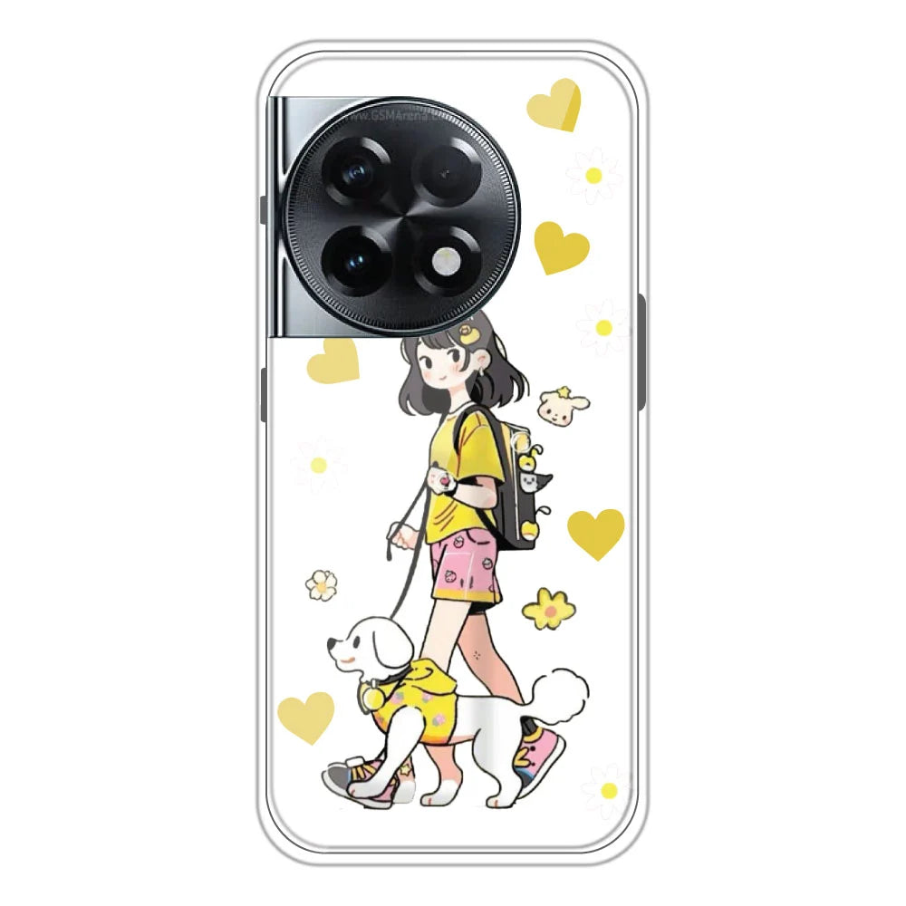 Yellow Girl - Clear Printed Silicone Case For OnePlus 11R