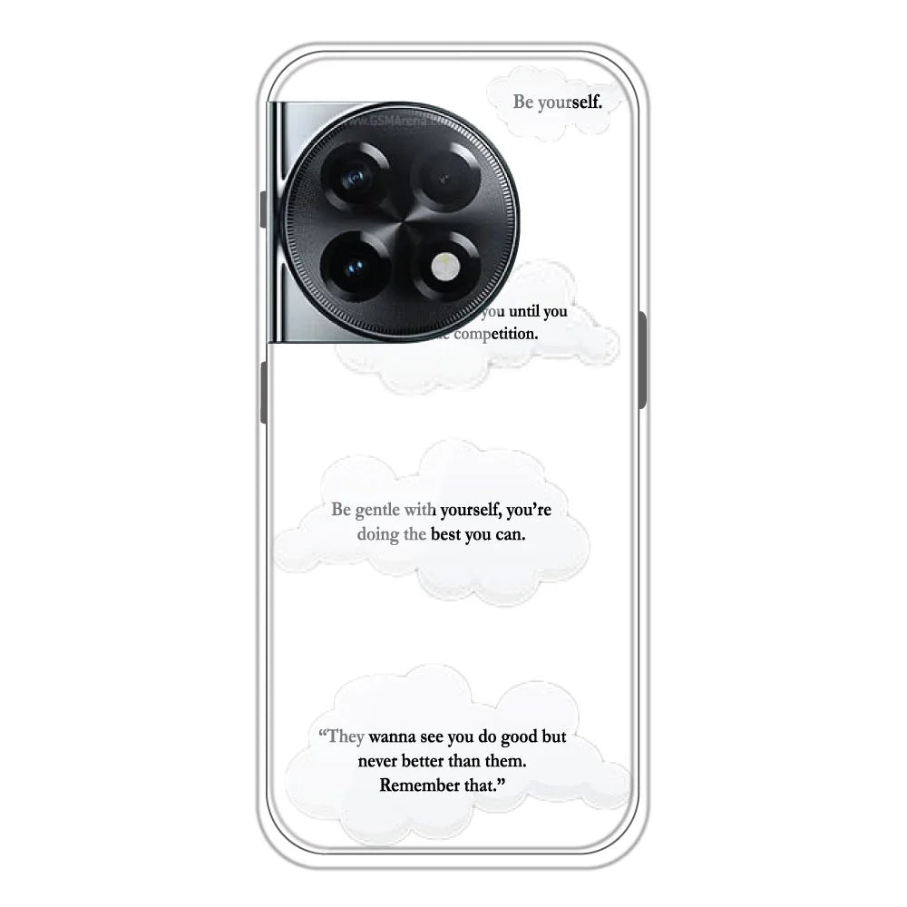 Clouds Quotes - Clear Printed Silicone Case For OnePlus 11R
