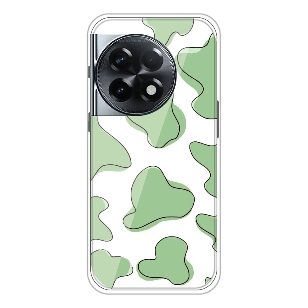 Green Patch - Clear Printed Silicone Case For OnePlus 11R