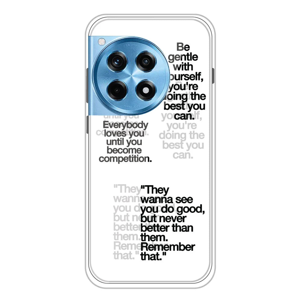 Motivational Quotes - Clear Printed Silicone Case For OnePlus 12R