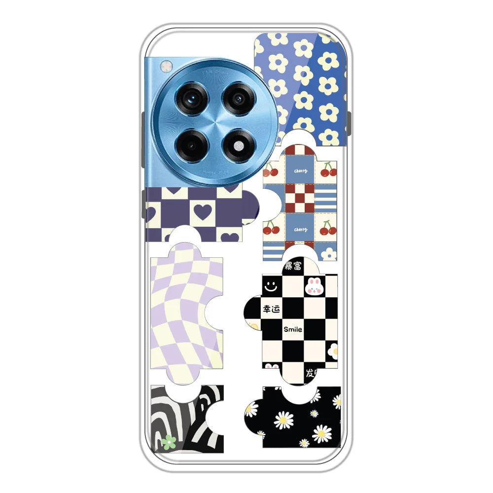 Puzzles - Clear Printed Silicone Case For OnePlus 12R