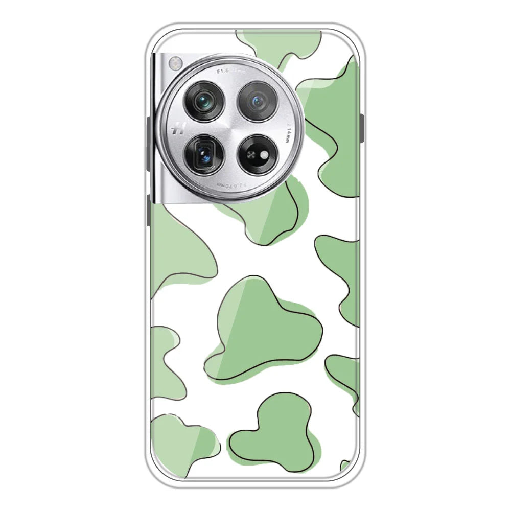 Green Patch - Clear Printed Silicone Case For OnePlus 12