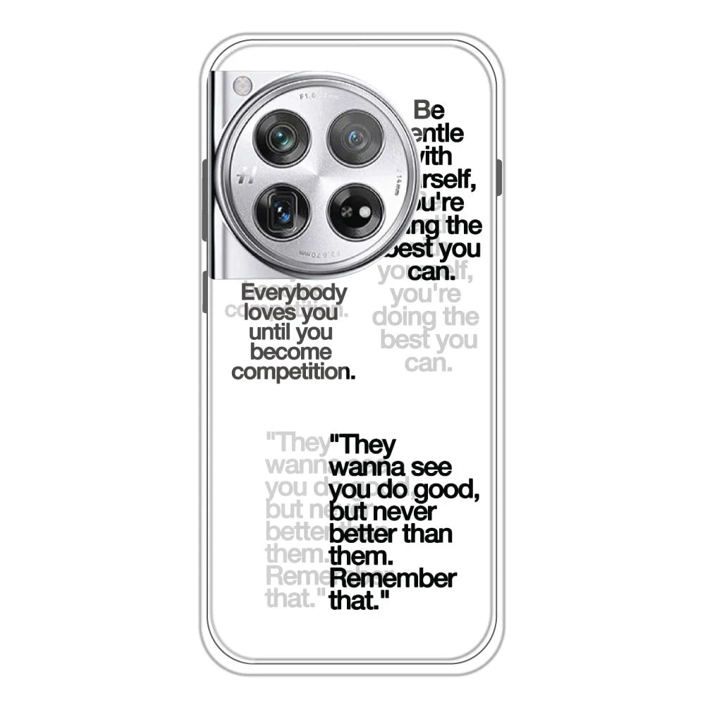 Motivational Quotes - Clear Printed Silicone Case For OnePlus 12