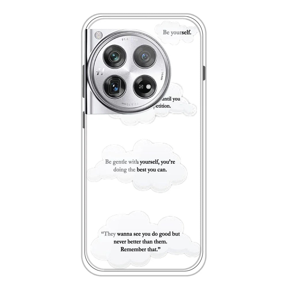 Clouds Quotes - Clear Printed Silicone Case For OnePlus 12