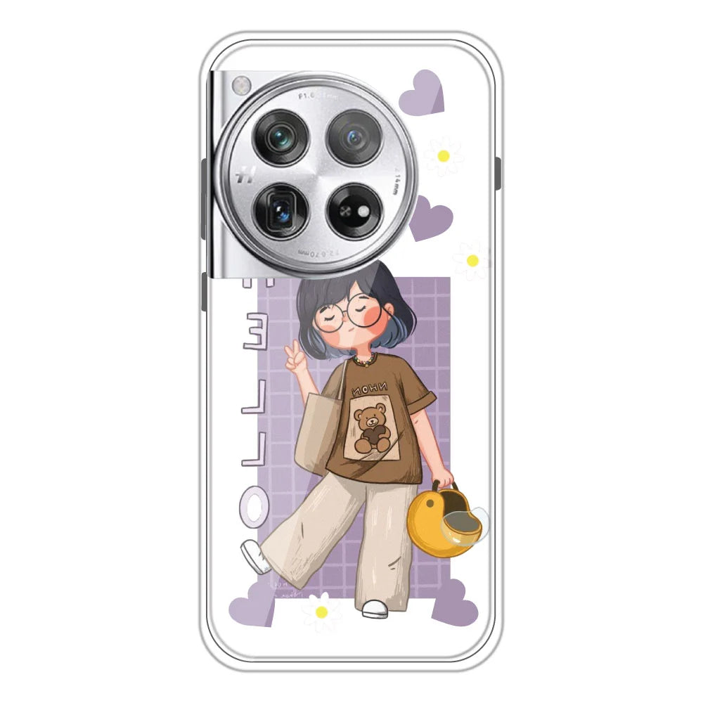 Hello - Clear Printed Silicone Case For OnePlus 12