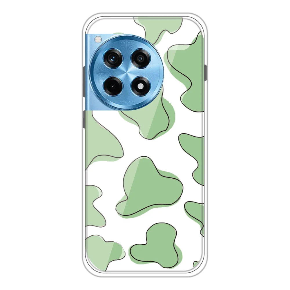 Green Patch - Clear Printed Silicone Case For OnePlus 12R