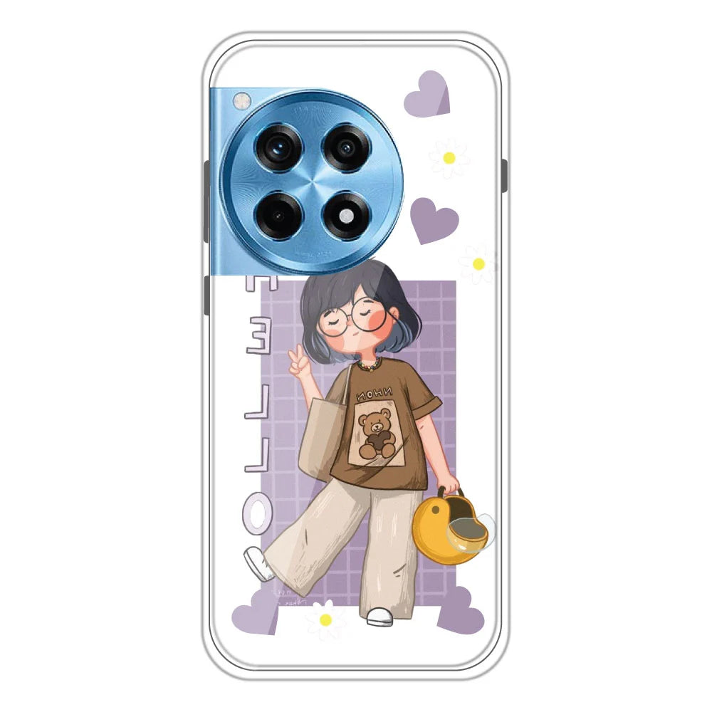 Hello - Clear Printed Silicone Case For OnePlus 12R
