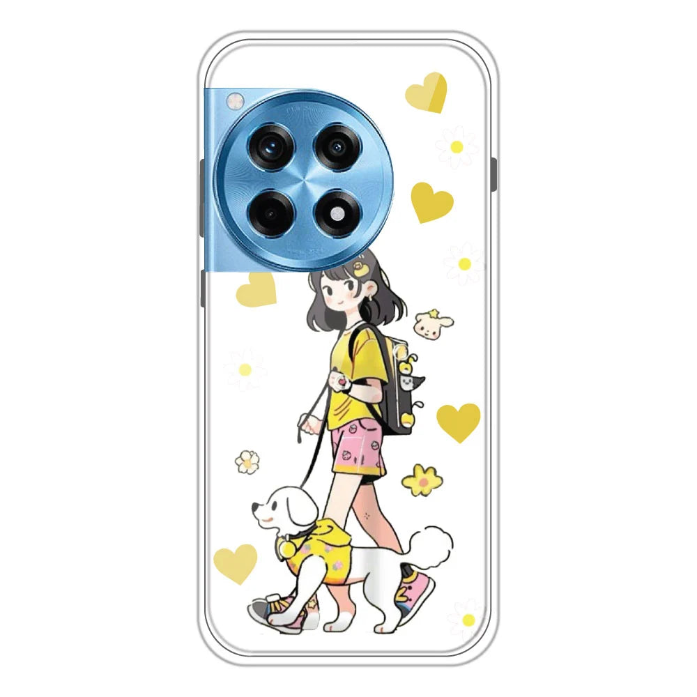 Yellow Girl - Clear Printed Silicone Case For OnePlus 12R