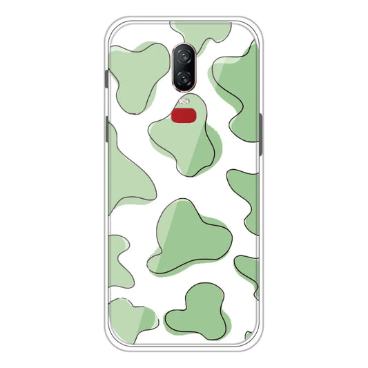 Green Patch - Clear Printed Silicone Case For OnePlus 6