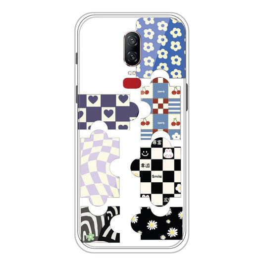 Puzzles - Clear Printed Silicone Case For OnePlus 6