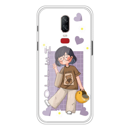 Hello - Clear Printed Silicone Case For OnePlus 6