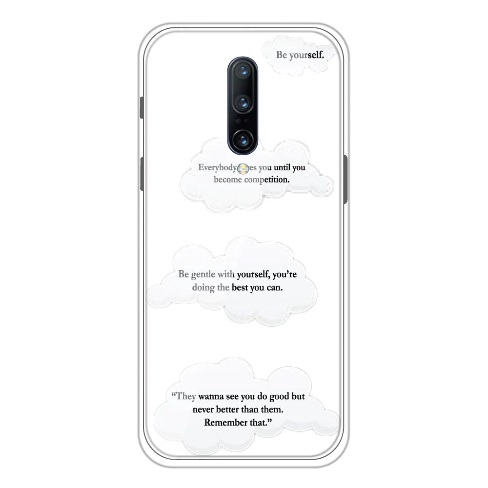 Clouds Quotes - Clear Printed Silicone Case For OnePlus 7 Pro