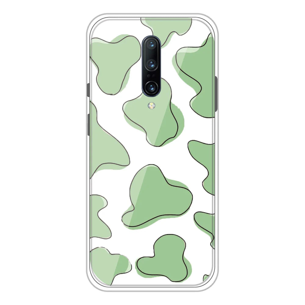 Green Patch - Clear Printed Silicone Case For OnePlus 7 Pro