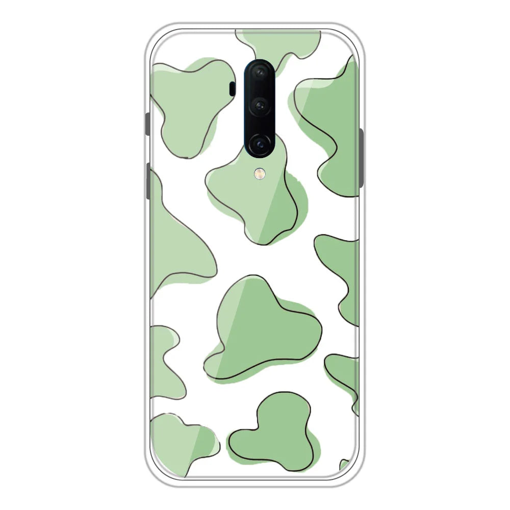 Green Patch - Clear Printed Silicone Case For OnePlus 7T Pro