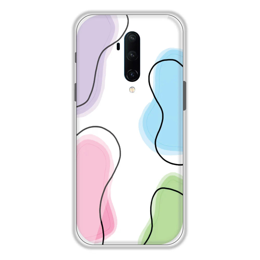 Mix Color - Clear Printed Silicone Case For OnePlus 7T Pro