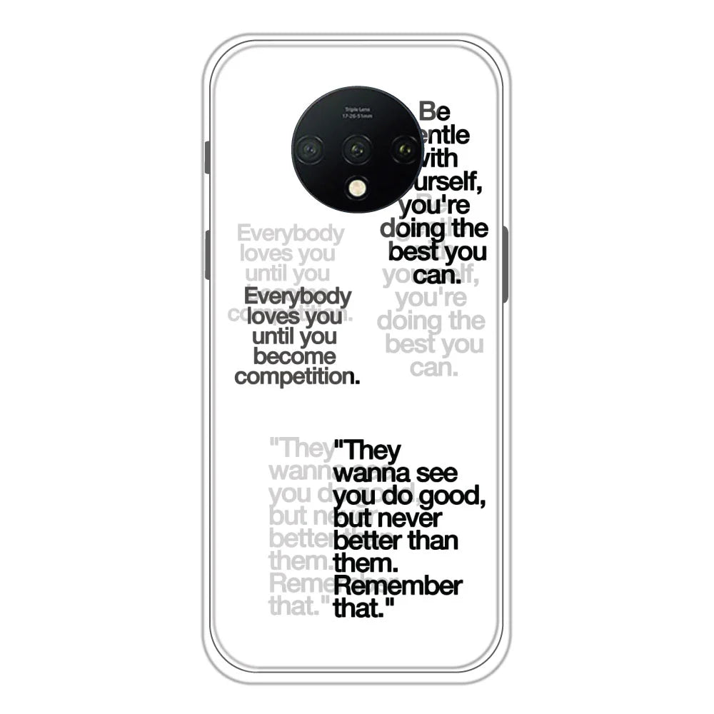 Motivational Quotes - Clear Printed Silicone Case For OnePlus 7T