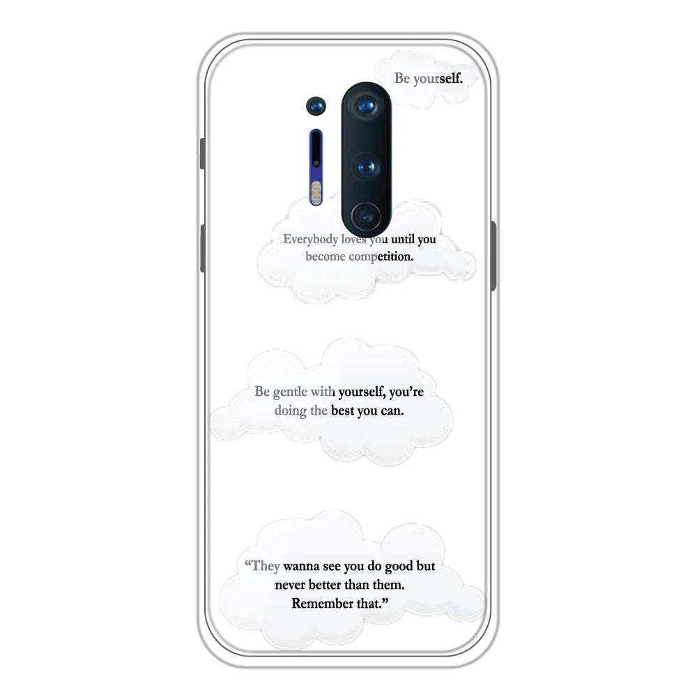 Clouds Quotes - Clear Printed Silicone Case For OnePlus 8 Pro