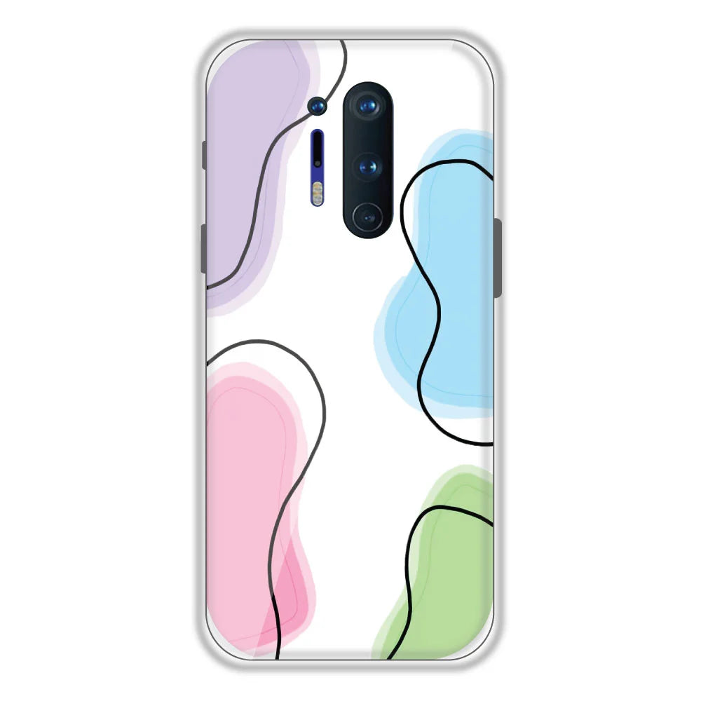 Mix Color - Clear Printed Silicone Case For OnePlus 8 Pro