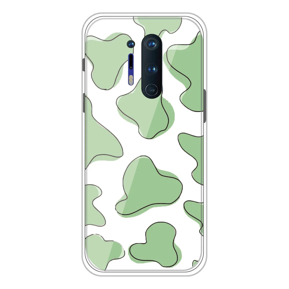 Green Patch - Clear Printed Silicone Case For OnePlus 8 Pro
