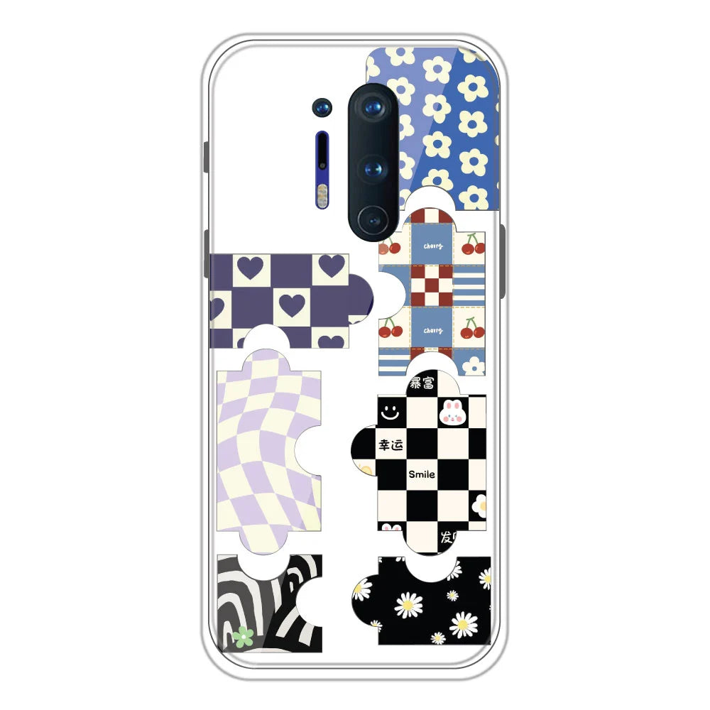 Puzzles - Clear Printed Silicone Case For OnePlus 8 Pro