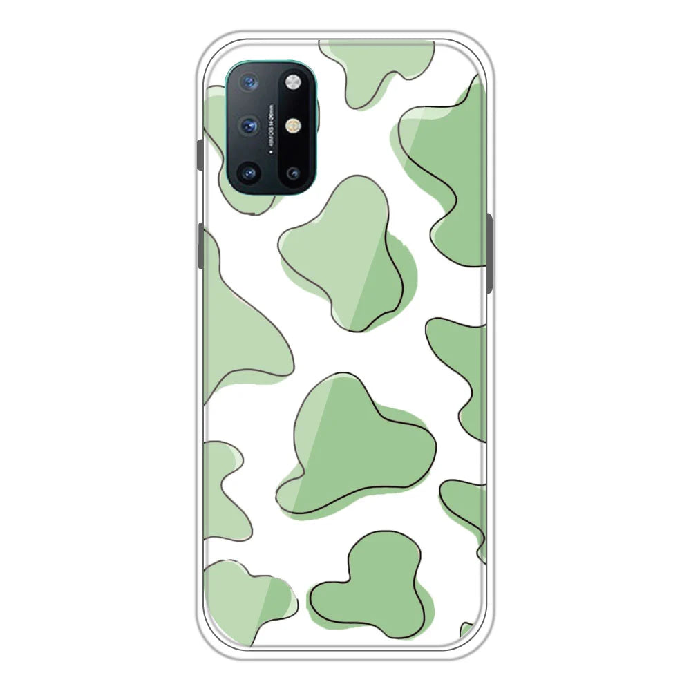 Green Patch - Clear Printed Silicone Case For OnePlus 8T