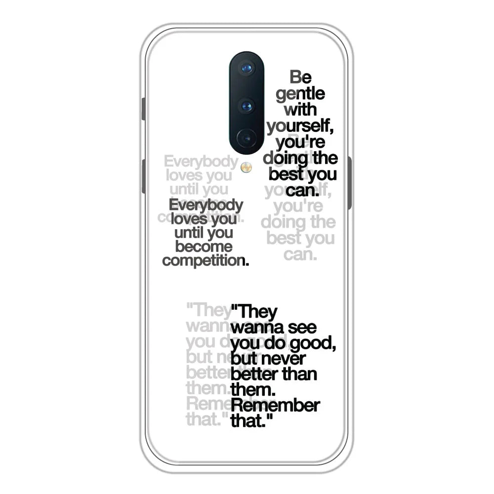 Motivational Quotes - Clear Printed Silicone Case For OnePlus 8