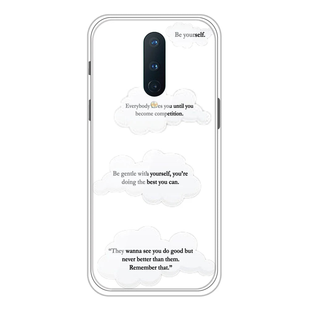 Clouds Quotes - Clear Printed Silicone Case For OnePlus 8