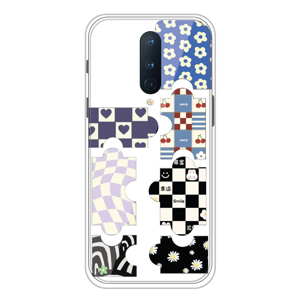 Puzzles - Clear Printed Silicone Case For OnePlus 8