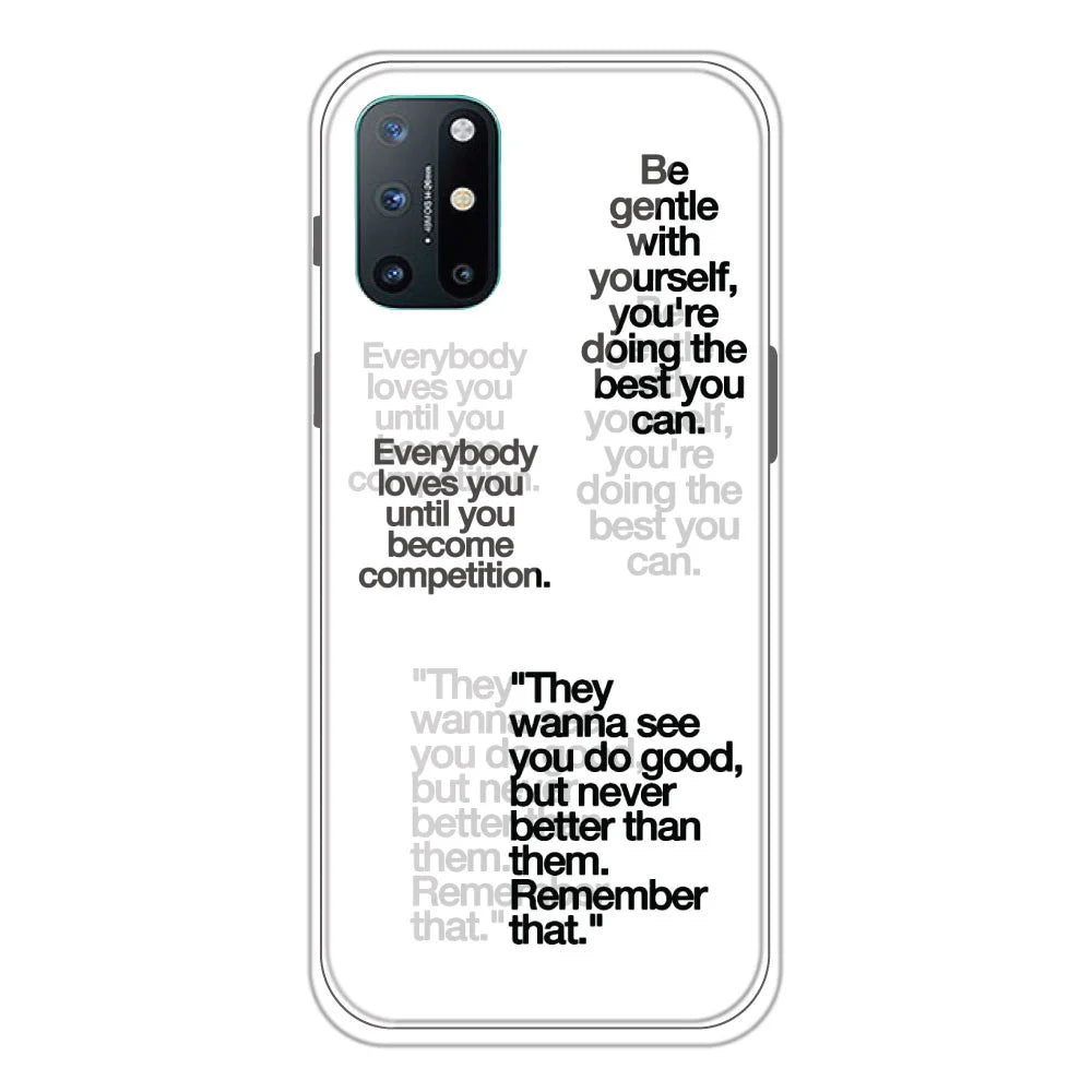 Motivational Quotes - Clear Printed Silicone Case For OnePlus 8T