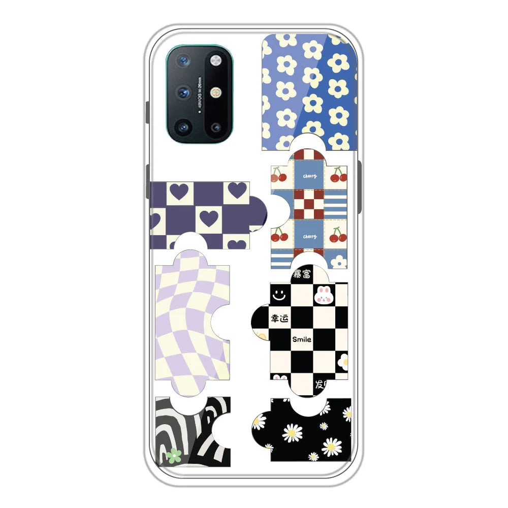 Puzzles - Clear Printed Silicone Case For OnePlus 8T