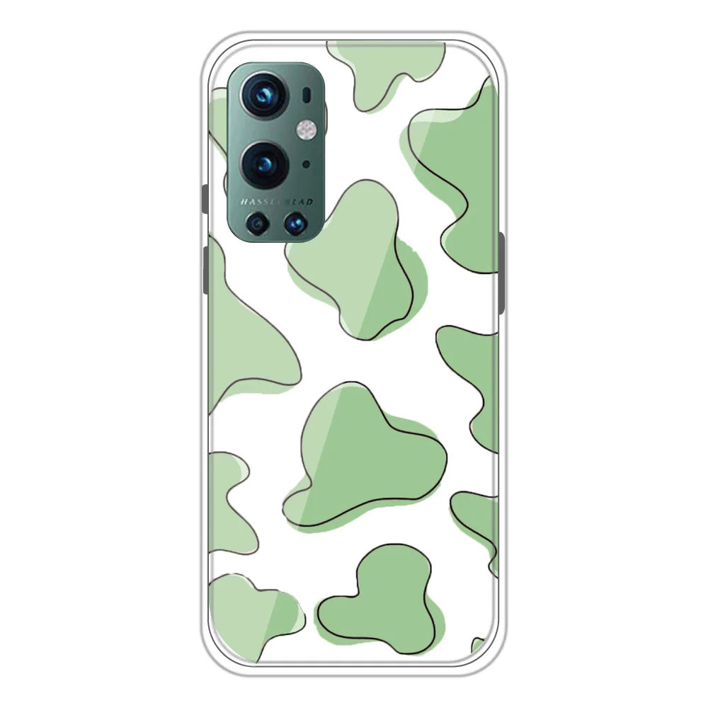 Green Patch - Clear Printed Silicone Case For OnePlus 9 Pro