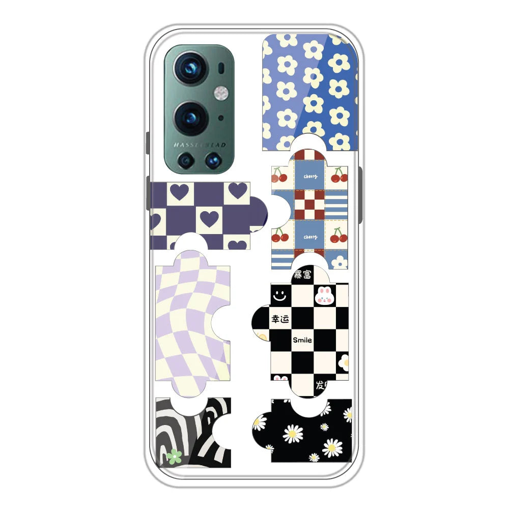 Puzzles - Clear Printed Silicone Case For OnePlus 9 Pro