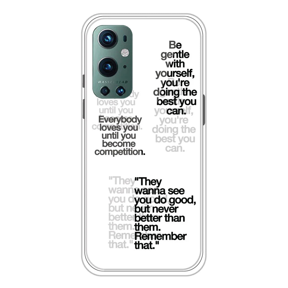 Motivational Quotes - Clear Printed Silicone Case For OnePlus 9 Pro