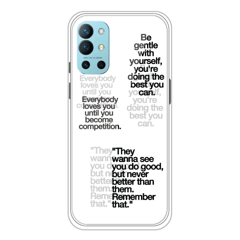 Motivational Quotes - Clear Printed Silicone Case For OnePlus 9R