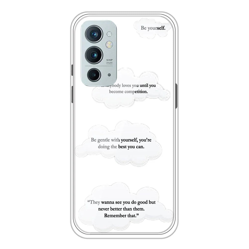 Clouds Quotes - Clear Printed Silicone Case For OnePlus 9 RT