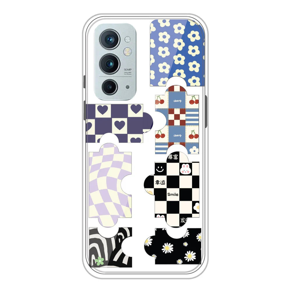 Puzzles - Clear Printed Silicone Case For OnePlus 9 RT