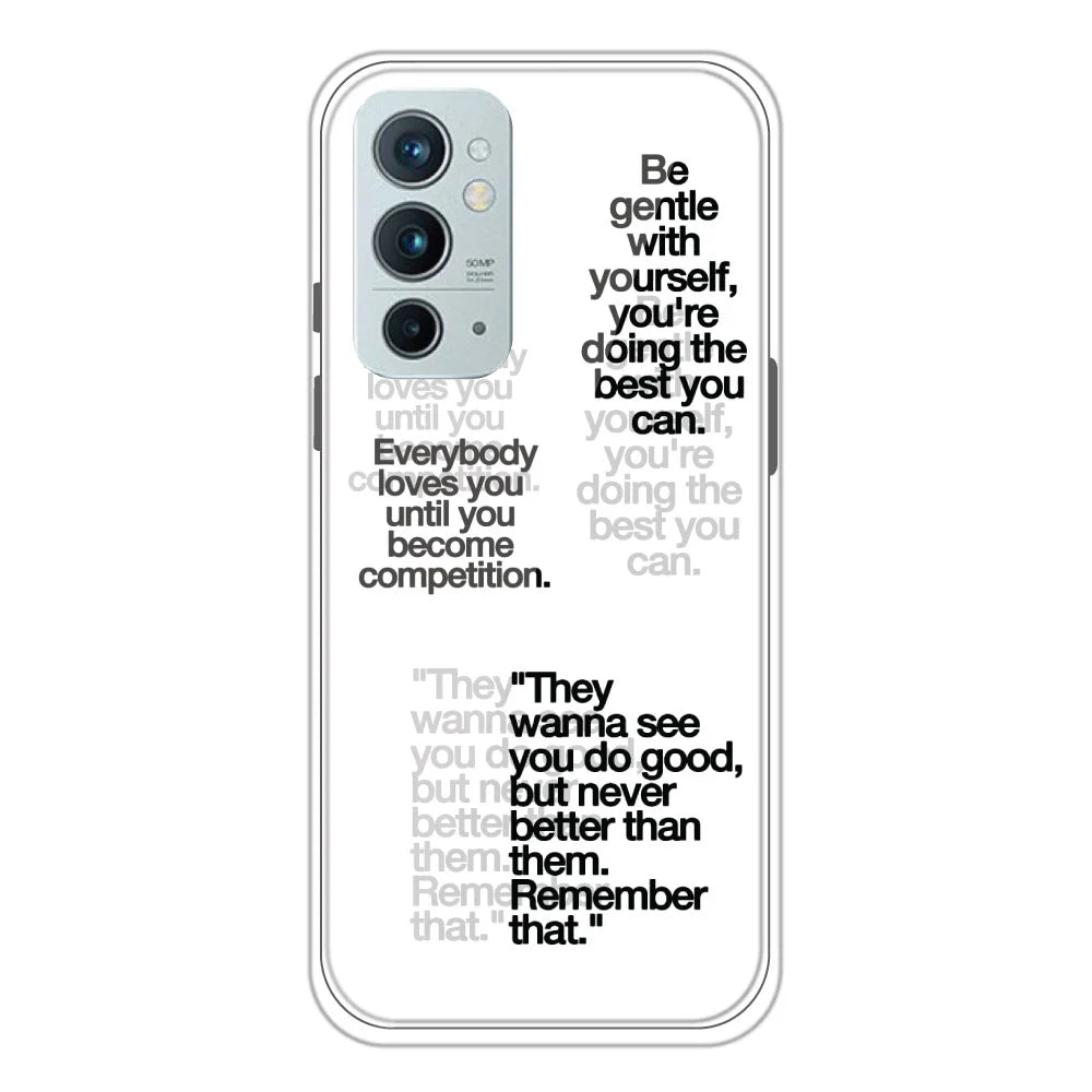 Motivational Quotes - Clear Printed Silicone Case For OnePlus 9RT