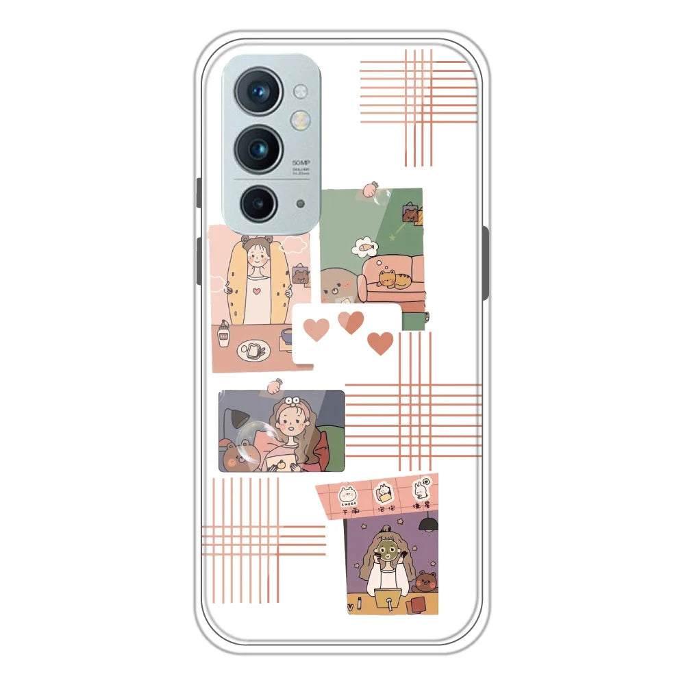Cute Girl Collage - Clear Printed Silicone Case For OnePlus 9RT